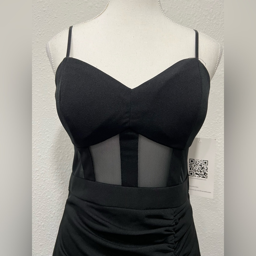 Emerald Sundae Black Spaghetti-Strap Mini Dress - Picture 4 of 10